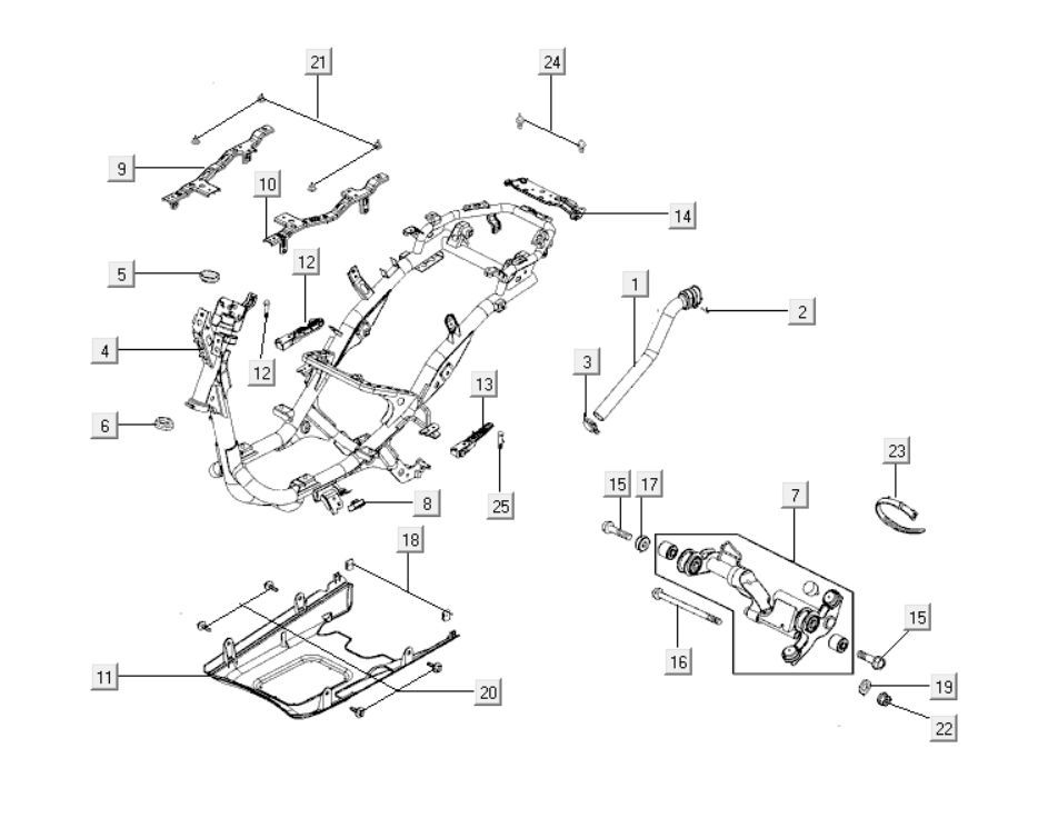 Cadre Kymco Like 125cc