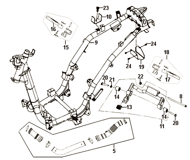 Moteur à suspension Sym Symphony (BK5560) noir
