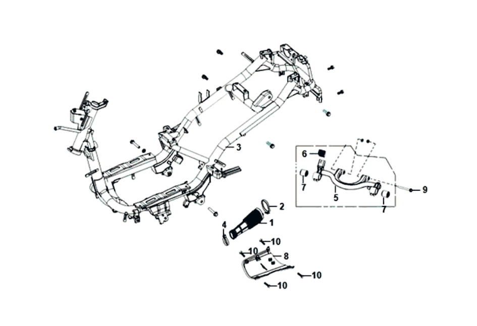 Moteur à suspension Sym Fiddle II euro4 (WH-006) blanc