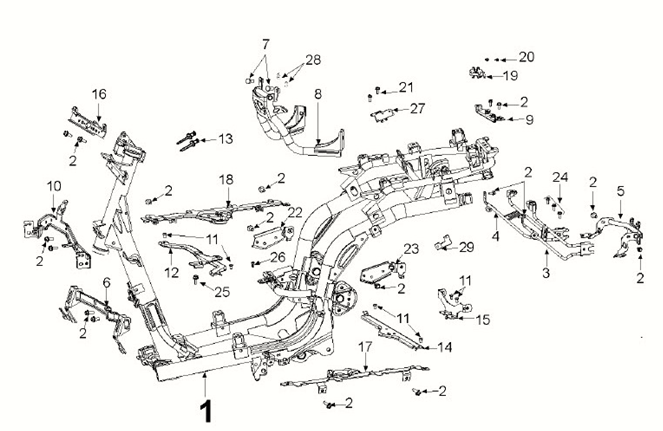 Châssis Peugeot Django 4 temps E5