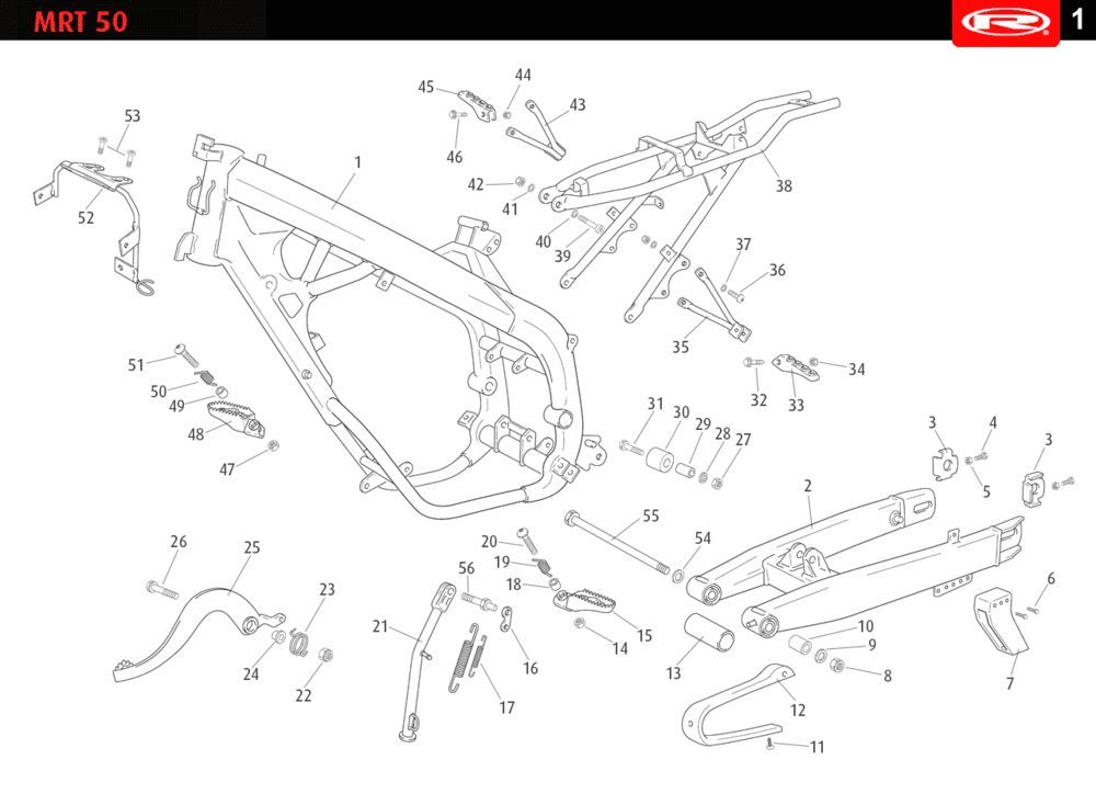 Cadre Rieju MRT pro SM blanc 2010 2 temps