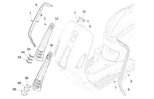 Cadre Vespa Primavera 4 temps 3 soupapes (injection euro4 iget) Rouge Must 880/A