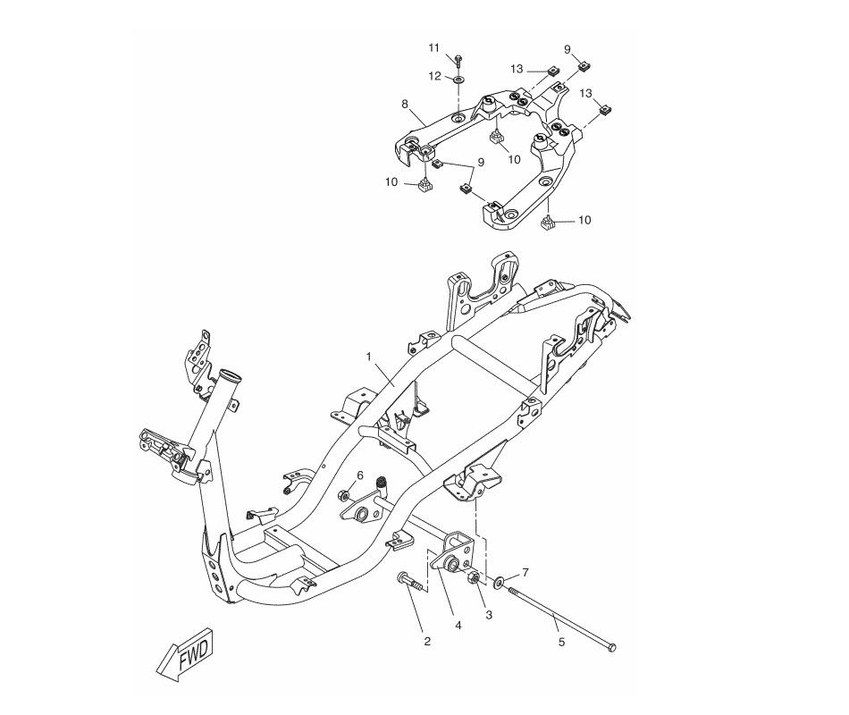 Cadre Yamaha Aerox 2 temps 2013