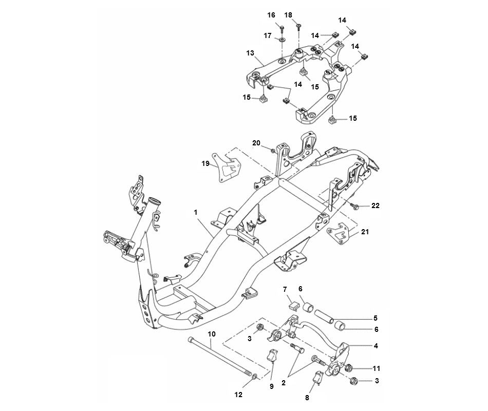 Cadre Yamaha Aerox 4 temps 2014