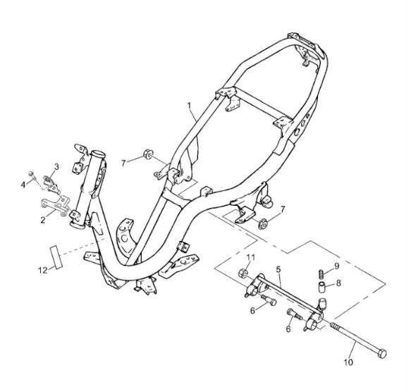 Cadre Yamaha Jog-R LC 2 temps