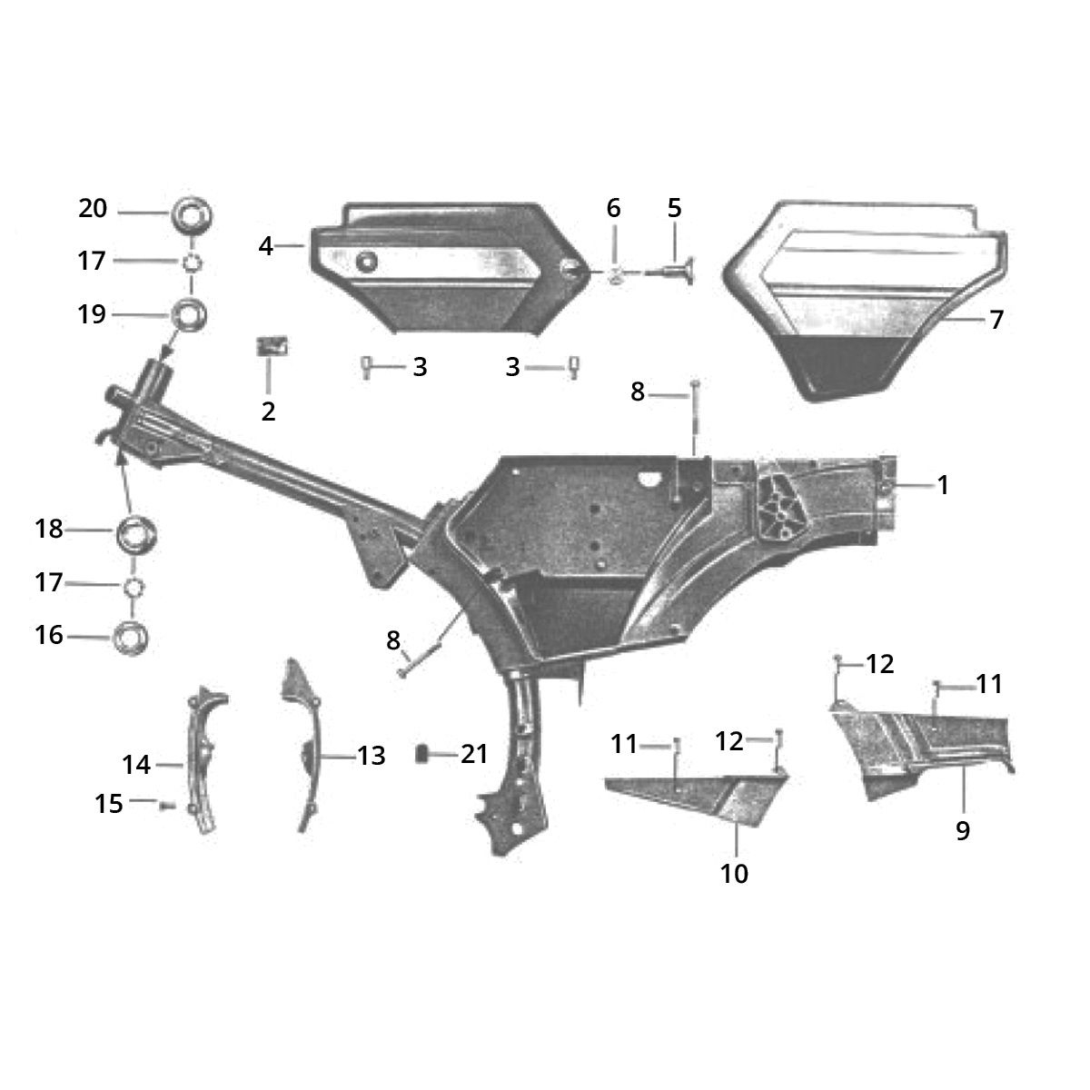 Cadre Zundapp GTS 50 517-39L0