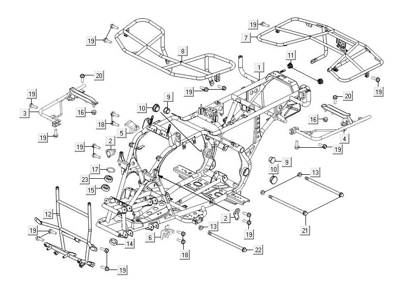 Pièces de cadre Kymco MXU 300R