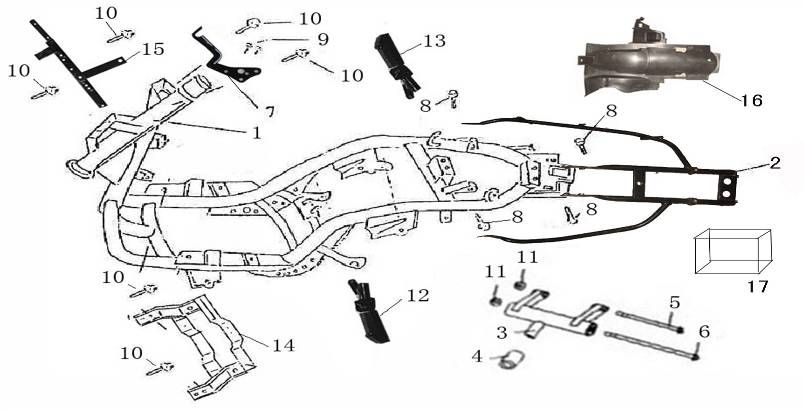 Pièces de cadre AGM GT bleu