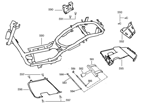 Pièces de cadre Benda Benson 125cc noir