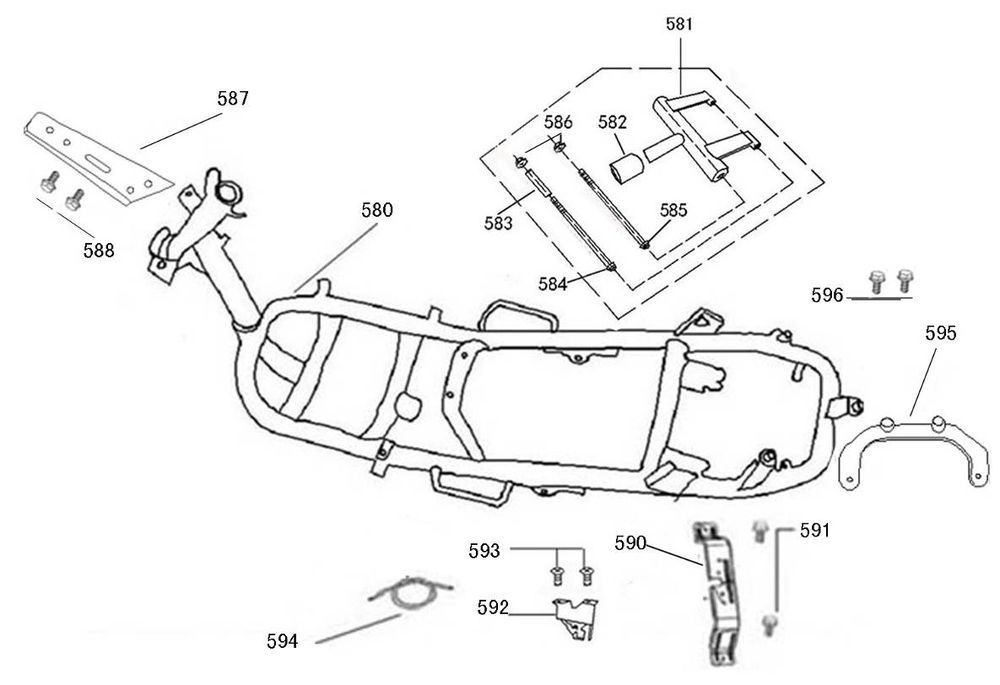 Pièces de cadre Chine R8 bleu foncé