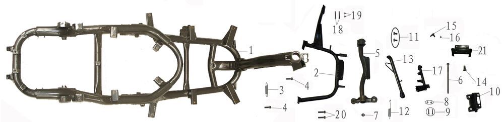 Pièces de cadre China Touring rouge