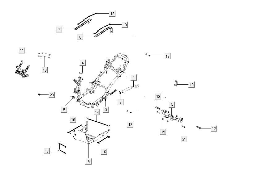 Pièces de cadre Kymco Carry injection 4 temps euro4 blanc
