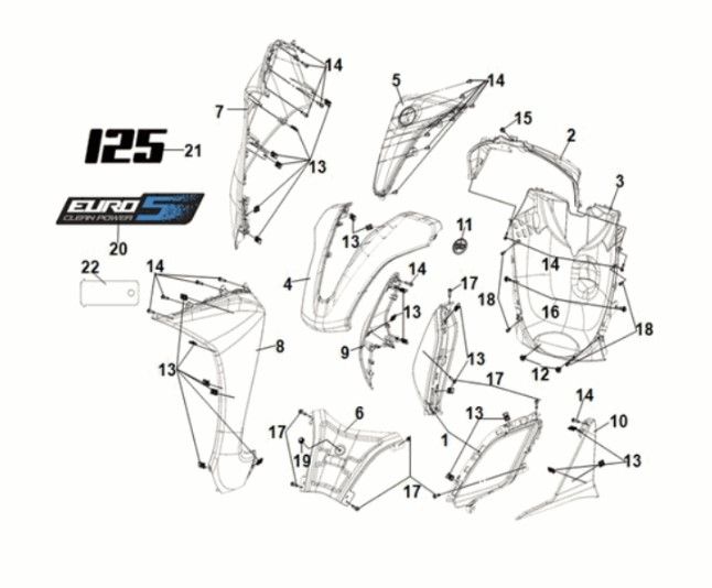 Front cover Sym Symphony ST 125i LC E5 METALLIC LIGHT BROWN (BK-7C)