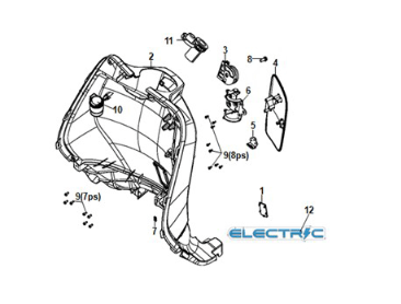 Capot intérieur avant Sym E-Fiddle Matte Black (BK007U)