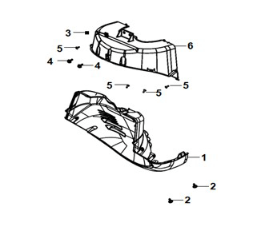 Pare-boue intérieur avant Sym E-Fiddle