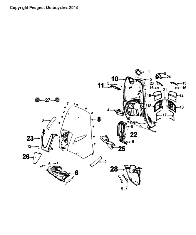 Panneaux avant Peugeot Django Dragon Red G9