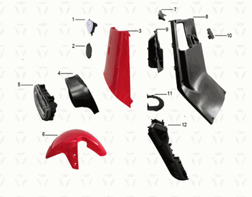 Paroi avant/planche à vent Yadea Y1S