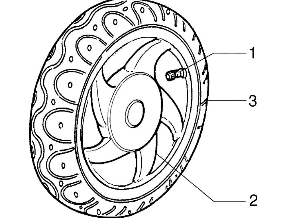 Roue avant Piaggio Zip RST