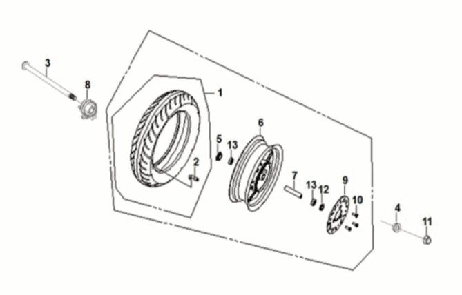 Front wheel Sym Crox 50 E5