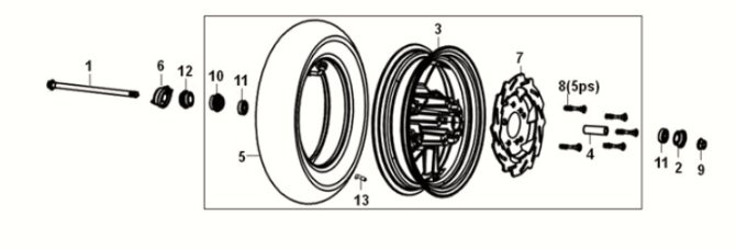 Roue avant Sym E-XPRO 45KM/H 2020-2021