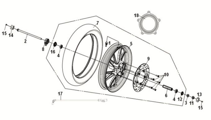 Front Wheel Sym Symphony ST 125i LC E5