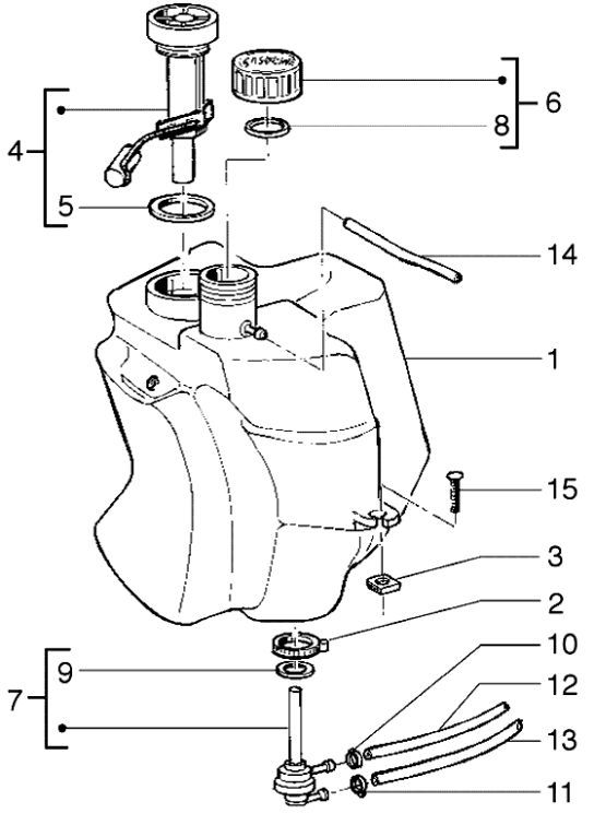 Réservoir d'essence Piaggio Liberty 4 temps jusqu'en 2005