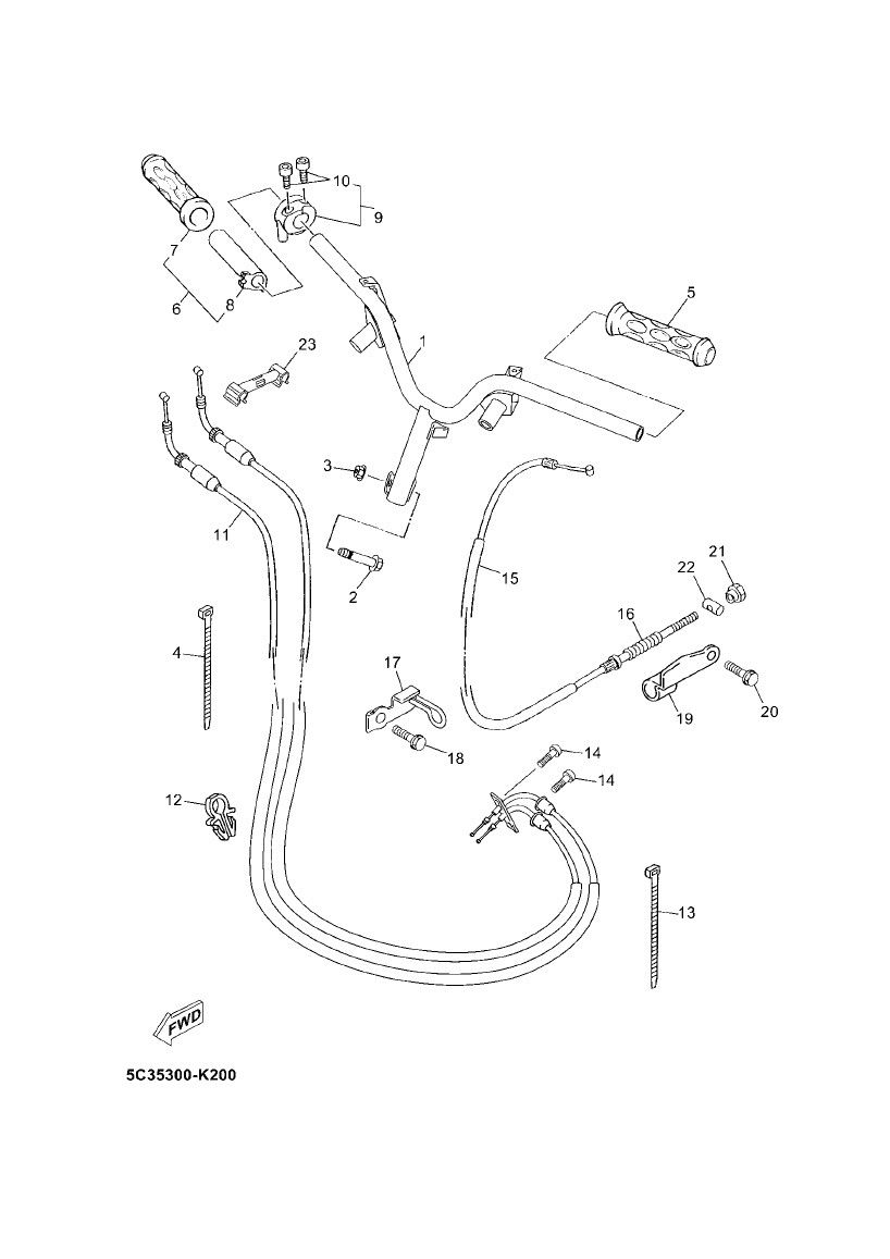 Câbles de frein à gaz Yamaha Neo 4 temps (après 2008)