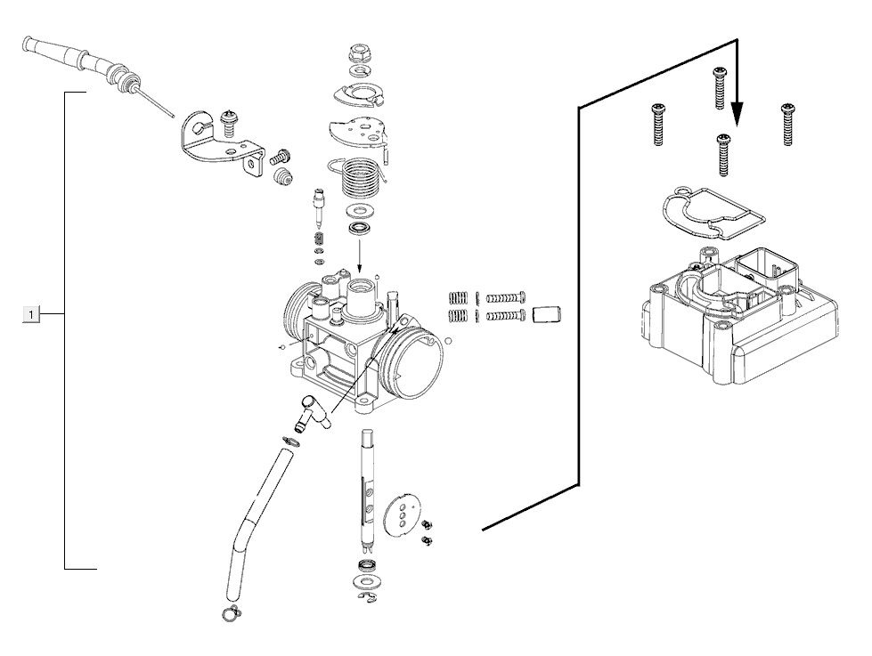 Boitier papillon AGILITY 16+ 4T 200i Matt Metallic Bleu clair