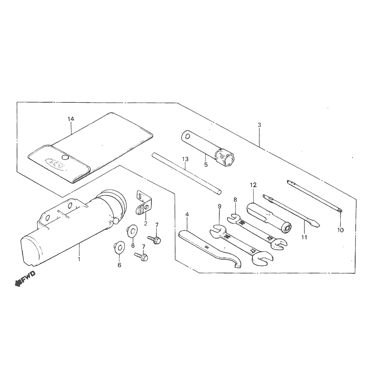 Plateau à outils Honda MT50