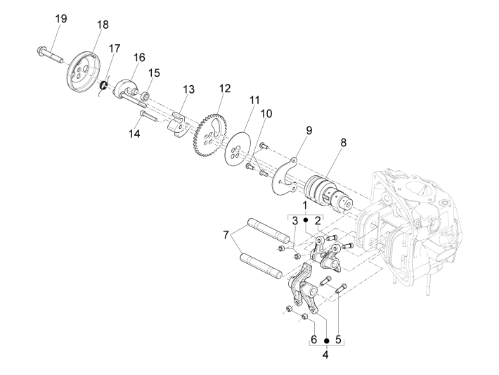 Support d'équilibrage du groupe Piaggio Beverly 500 E3 2007-2012