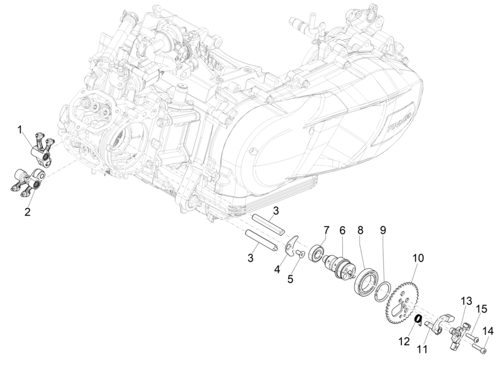 Support d'équilibrage de groupe Vespa GTS 125 4T E5 ABS 2021 (EMEA)