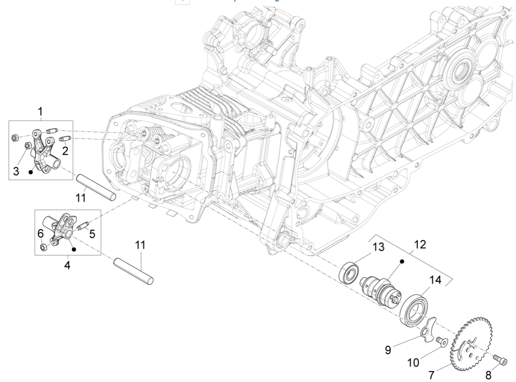 Support d'équilibrage de groupe Vespa Sprint 125 4T 3V IE ABS -Groep Balanceringensteun Vespa Sprint 125 4T 3V IE ABS