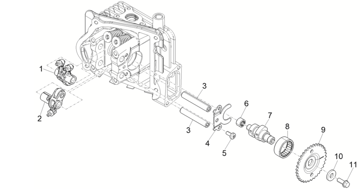 Arbre à cames Vespa Sprint 4 temps et 3 soupapes (injection euro5 IGET)