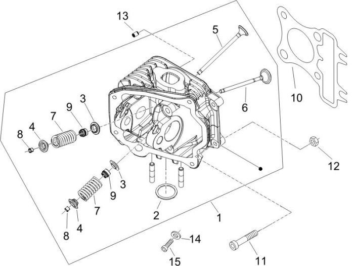 Culasse Piaggio Fly 4 temps