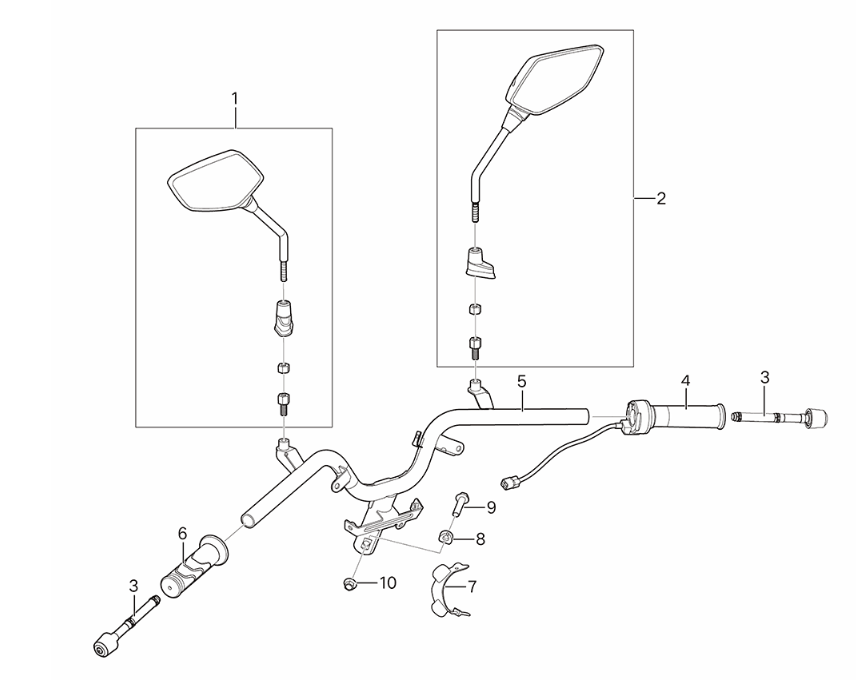 Miroir à poignée Yadea Voltguard