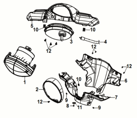 Couvre-poignée phare Sym Fiddle IV 50 E5 vert (GN-546U)