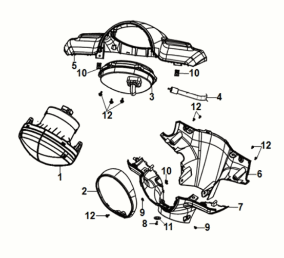 Couvre-poignée pour phare Sym Fiddle IV 50 E5 Matt Indigo (BUP-275U)
