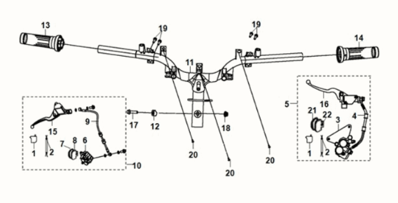 Guidon Sym E-XPRO 45KM/H 2020-2021