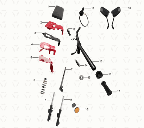 Guidon/fourche avant Yadea Y1S