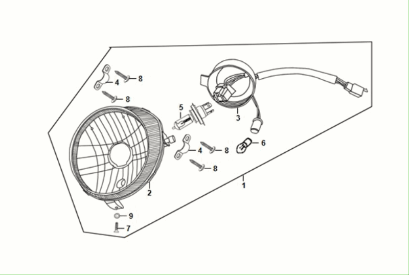 Optique de phareSym Fiddle All Euro 5