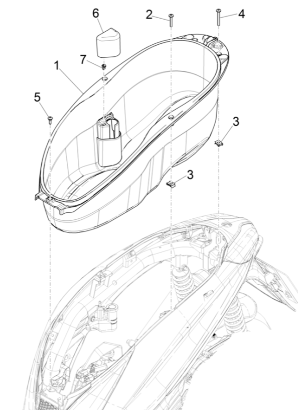 Coffret à casque Piaggio Medley 125 ABS E5 2021-2022 (EMEA)
