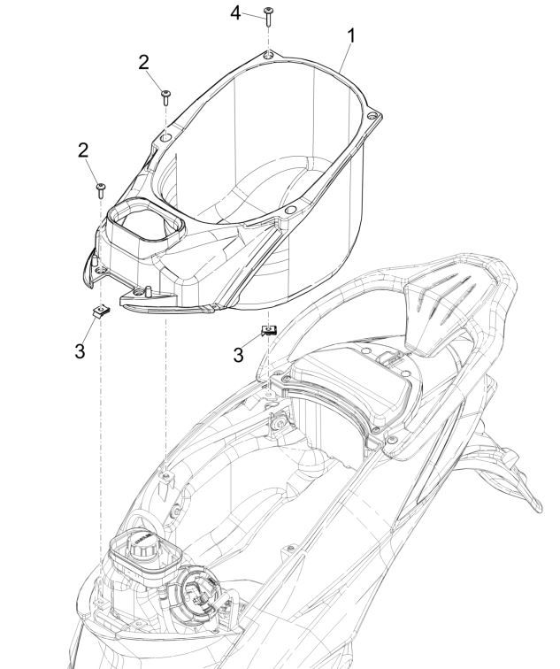 Coffre de selle Piaggio Liberty 125 4 temps 3V IE ABS (IGET Euro 5)