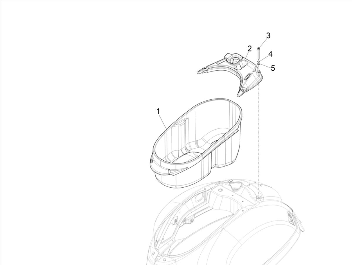 Coffre à casque Vespa GTS 300 HPE 4V ie ABS Euro 4 2019