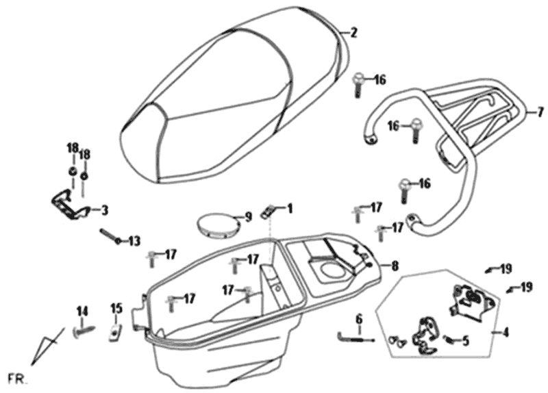Étui rapide Sym Fiddle II (BK-7C) - cuir gris