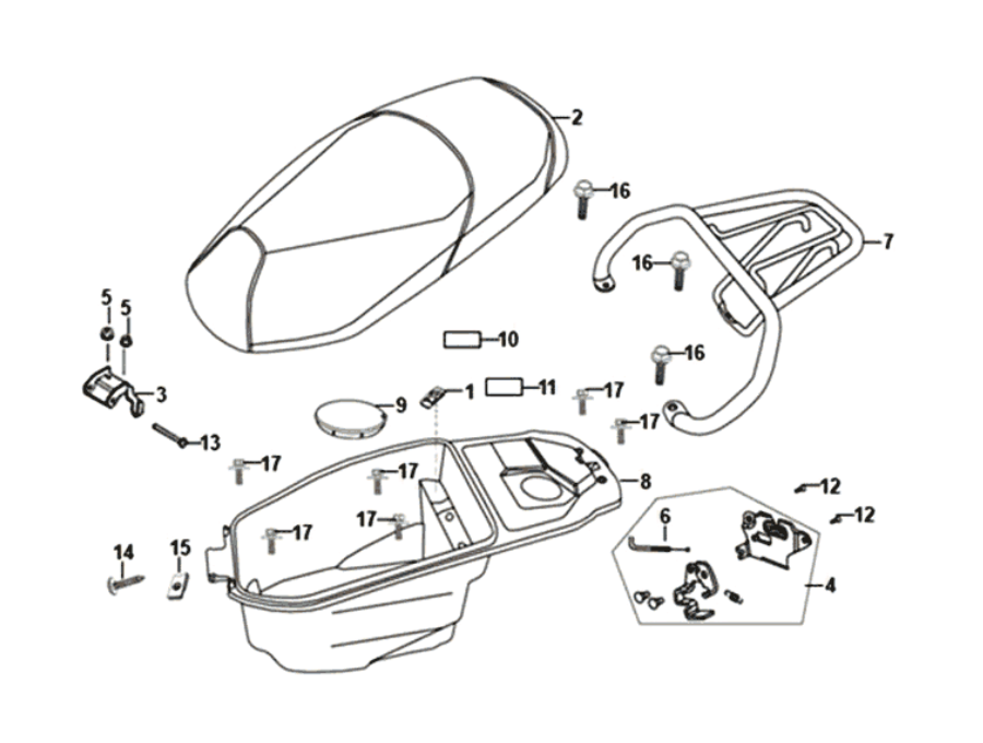 Étui rapide Euro4 pour Sym Fiddle II (WH-006), blanc