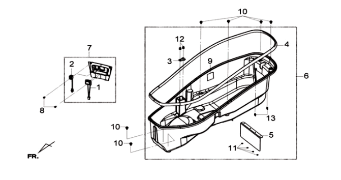 Coffre de selle Sym Joymax 125I ABS