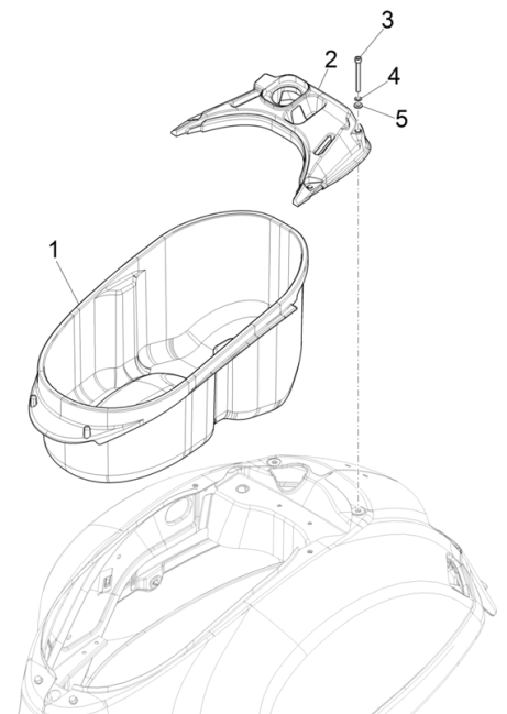 Coffre de selle Vespa GTS 125 4T E5 ABS 2021 (EMEA)