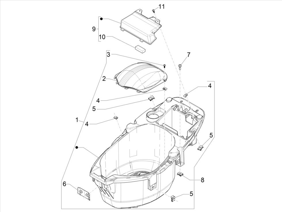 Coffret pour casque 4 temps Piaggo Zip (injection euro5 IGET)