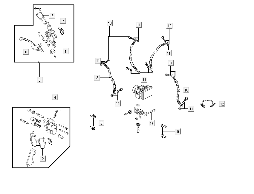 Maître-cylindre de frein Kymco People S 50i E4 Blue