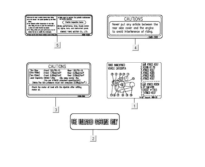 infosticker Kymco Super9 2t lc OM noir mat/rouge